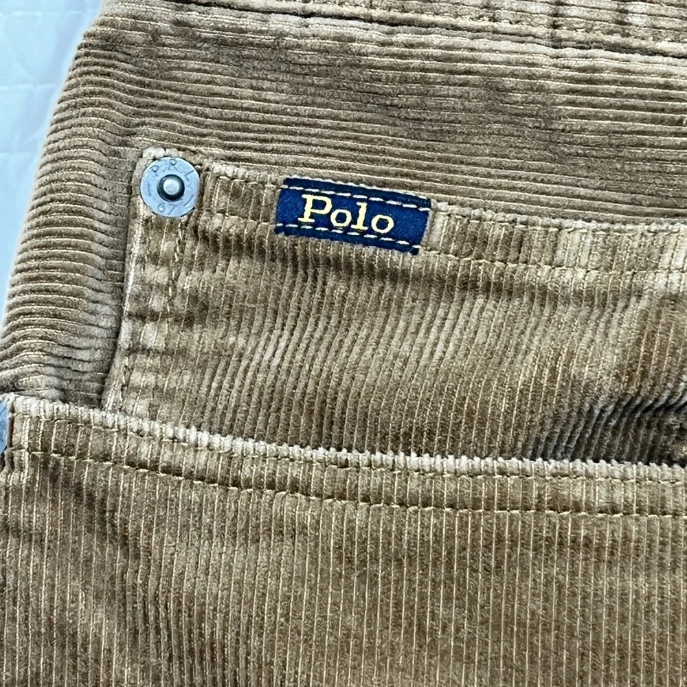 Polo Ralph Lauren Mens Brown Corduroy Stretch Classic Fit Pants 44x30 Tan Brown